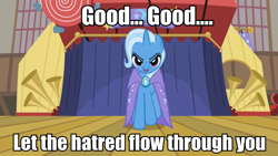 Size: 960x540 | Tagged: safe, imported from derpibooru, screencap, trixie, pony, unicorn, emperor palpatine, female, image macro, mare, meme, movie quote, solo, star wars, trixie yells at everything