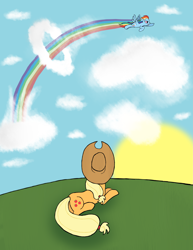 Size: 2975x3850 | Tagged: safe, artist:zaponator, imported from derpibooru, applejack, rainbow dash