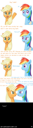 Size: 582x2196 | Tagged: safe, artist:ratofdrawn, imported from derpibooru, applejack, rainbow dash, ask appledash, appledash, ask, comic, female, lesbian, shipping, tumblr