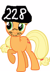 Size: 1973x2820 | Tagged: safe, artist:jbond, deleted from derpibooru, imported from derpibooru, applejack, 1000 hours in ms paint, ms paint, photoshop, raised hoof, simple background, solo