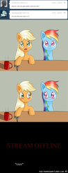 Size: 633x1610 | Tagged: safe, artist:ratofdrawn, imported from derpibooru, applejack, rainbow dash, ask appledash, appledash, ask, blushing, comic, female, lesbian, shipping, tumblr