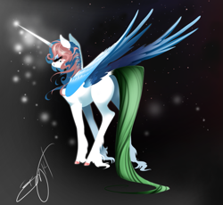 Size: 1023x942 | Tagged: safe, artist:opalacorn, imported from derpibooru, oc, oc only, oc:cosmic, alicorn, pony, alicorn oc, solo