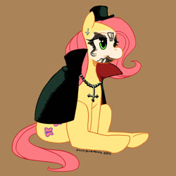 Size: 1024x1024 | Tagged: safe, artist:ssorobo, imported from derpibooru, fluttershy, pegasus, pony, brütal, female, heavy metal, king diamond, mare, metal, metal as fuck, metalshy, rock (music), satanism, sitting, solo