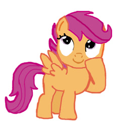 Size: 430x448 | Tagged: safe, artist:jbond, imported from derpibooru, scootaloo, pegasus, pony, female, filly, foal, simple background, solo, white background