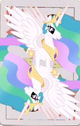 Size: 324x508 | Tagged: safe, artist:jbond, deleted from derpibooru, imported from derpibooru, princess celestia, game cards, russian, solo