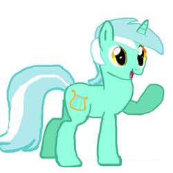 Size: 600x600 | Tagged: safe, artist:jbond, imported from derpibooru, lyra heartstrings, pony, unicorn, female, mare, open mouth, raised hoof, simple background, solo, white background