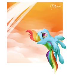 Size: 1650x1777 | Tagged: safe, artist:opticspectrum, imported from derpibooru, rainbow dash, pegasus, pony, cloud, cloudy, female, flying, solo, vertical