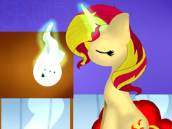 Size: 960x720 | Tagged: safe, artist:sugarrush015, imported from derpibooru, sunset shimmer, pony, unicorn, female, magic, solo