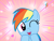 Size: 1600x1200 | Tagged: safe, artist:s.guri, imported from derpibooru, rainbow dash, americano exodus, cute, dashabetes, female, happy, heart, looking at you, open mouth, parody, smiling, solo, stars, uvula, vector, wink