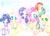 Size: 2288x1649 | Tagged: safe, artist:raspberry811, imported from derpibooru, applejack, fluttershy, pinkie pie, rainbow dash, rarity, twilight sparkle, semi-anthro, beach, belly button, bikini, clothes, mane six, swimsuit, traditional art