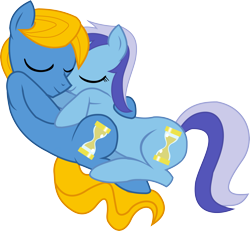 Size: 4567x4212 | Tagged: safe, artist:peora, imported from derpibooru, minuette, perfect pace, earth pony, pony, unicorn, absurd resolution, female, male, minupace, romana, shipping, simple background, snuggling, straight, the master, transparent background, vector