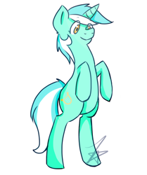 Size: 980x1170 | Tagged: safe, artist:ninetailedkat, imported from derpibooru, lyra heartstrings, pony, bipedal, female, solo