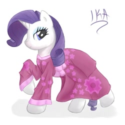 Size: 894x894 | Tagged: safe, artist:ikariuga, imported from derpibooru, rarity, clothes, female, simple background, solo, vaguely asian robe