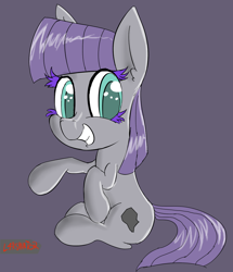 Size: 952x1107 | Tagged: safe, artist:magical disaster, imported from derpibooru, maud pie, alternate universe, colored eyelashes, cute, female, happy, looking at you, maudabetes, personality swap, sitting, smiling, solo, when she smiles, wrong cutie mark