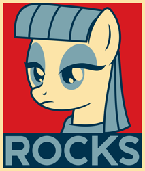 Size: 5095x5993 | Tagged: safe, artist:jackspade2012, imported from derpibooru, maud pie, earth pony, pony, absurd resolution, female, hope poster, implied rock, mare, meme, obey, poster, rock, shepard fairey, solo, vector