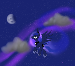 Size: 4000x3500 | Tagged: safe, artist:tvio, imported from derpibooru, princess luna, female, flying, moon, solo