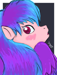 Size: 500x650 | Tagged: safe, artist:maldetosa, imported from derpibooru, oc, oc only, oc:shiny dawn, pegasus, pony, :o, blushing, looking at you, solo, surprised, wide eyes