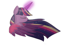 Size: 726x476 | Tagged: safe, artist:tsupirka, imported from derpibooru, twilight sparkle, alicorn, pony, eyes closed, female, magic, mare, profile, rainbow power, simple background, solo, sparkles, transparent background, twilight sparkle (alicorn), vector