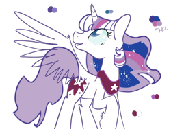 Size: 1280x960 | Tagged: safe, artist:rivalcat, imported from derpibooru, oc, oc only, alicorn, pony, alicorn oc, magical lesbian spawn, offspring, parent:princess luna, parent:twilight sparkle, parents:twiluna, solo, wip