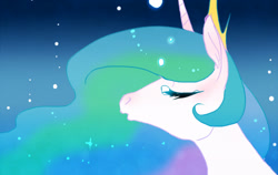 Size: 600x378 | Tagged: safe, artist:pasikon, imported from derpibooru, princess celestia, female, gradient background, solo