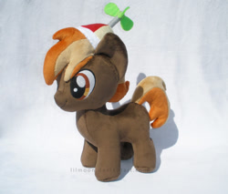 Size: 967x825 | Tagged: safe, artist:lilmoon, imported from derpibooru, button mash, earth pony, pony, blank flank, colt, cute, foal, hat, hooves, irl, male, photo, plushie, propeller hat, solo