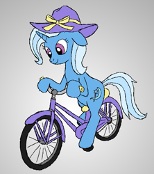 Size: 595x669 | Tagged: safe, artist:ridleywolf, imported from derpibooru, trixie, pony, unicorn, bicycle, female, mare, solo