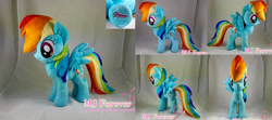 Size: 1341x596 | Tagged: safe, artist:moggymawee, imported from derpibooru, rainbow dash, irl, photo, plushie, solo