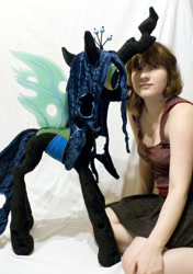 Size: 749x1066 | Tagged: safe, artist:mmmgaleryjka, imported from derpibooru, queen chrysalis, human, irl, irl human, photo, plushie