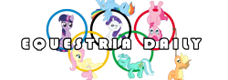 Size: 1000x350 | Tagged: dead source, safe, artist:denial-is-tragic, imported from derpibooru, applejack, fluttershy, lyra heartstrings, pinkie pie, rainbow dash, rarity, twilight sparkle, earth pony, pegasus, pony, unicorn, equestria daily, banner, mane six, olympic rings, simple background, transparent background, unicorn twilight