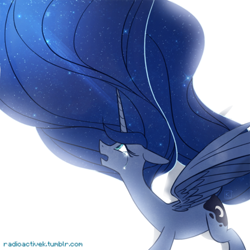 Size: 600x600 | Tagged: safe, artist:radioactive-k, imported from derpibooru, princess luna, pony, crying, female, looking up, simple background, solo, spread wings, white background