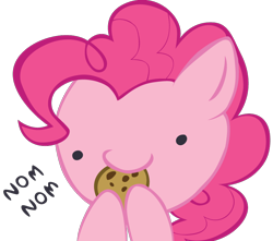 Size: 850x750 | Tagged: safe, artist:ocarina0ftimelord, imported from derpibooru, pinkie pie, chibi, cookie, cute, female, nom, simple background, solo, transparent background, vector