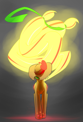 Size: 1181x1748 | Tagged: safe, artist:underpable, imported from derpibooru, applejack, badass, female, glare, rainbow power, solo