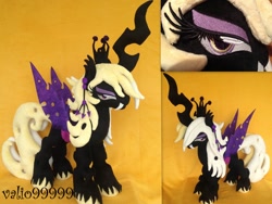 Size: 1024x768 | Tagged: safe, artist:valio99999, imported from derpibooru, oc, oc only, oc:queen vaspira, changeling, changeling queen, changeling oc, changeling queen oc, fangs, female, irl, photo, plushie, purple changeling