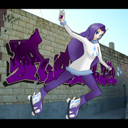 Size: 1000x1000 | Tagged: safe, artist:windemperor, imported from derpibooru, rarity, human, 3d, crossover, female, graffiti, humanized, jet set radio, solo