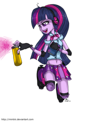 Size: 1024x1434 | Tagged: dead source, safe, artist:mimtii, imported from derpibooru, twilight sparkle, equestria girls, belly button, clothes, crossover, female, humanized, jet set radio, jet set radio future, midriff, skirt, solo