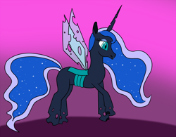 Size: 1130x880 | Tagged: safe, artist:sheanar, imported from derpibooru, princess luna, changeling, changelingified, female, princess lusalis, solo, species swap