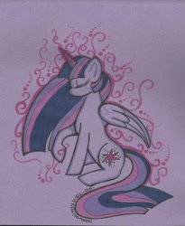 Size: 1024x1247 | Tagged: safe, artist:dragonfoxgirl, imported from derpibooru, twilight sparkle, alicorn, pony, female, mare, solo, traditional art, twilight sparkle (alicorn)