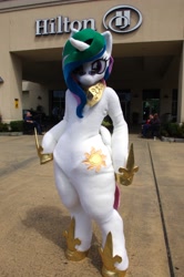 Size: 2848x4288 | Tagged: safe, artist:toki, imported from derpibooru, princess celestia, human, 2014, cosplay, everfree northwest, everfree northwest 2014, female, fursuit, irl, irl human, looking at you, photo, solo, sunglasses