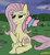 Size: 1439x1580 | Tagged: safe, artist:flutteriot, imported from derpibooru, fluttershy, butterfly, female, grassland, solo