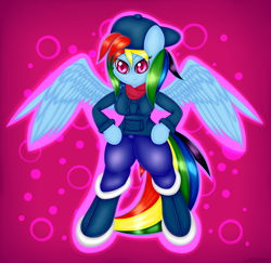Size: 3148x3066 | Tagged: safe, artist:jcace, imported from derpibooru, rainbow dash, semi-anthro, breasts, female, solo