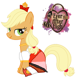 Size: 890x897 | Tagged: safe, artist:thunderfists1988, edit, imported from derpibooru, applejack, apple white, cosplay, ever after high, female, simple background, sitting, solo, transparent background