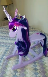 Size: 585x936 | Tagged: safe, imported from derpibooru, twilight sparkle, photo, rocking horse