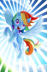 Size: 528x810 | Tagged: safe, artist:skimlines, imported from derpibooru, rainbow dash, female, flying, looking at you, solo