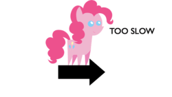 Size: 1920x1080 | Tagged: safe, imported from derpibooru, pinkie pie, arrow, female, gif, gotta go fast, non-animated gif, pointy ponies, smiling, solo