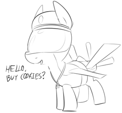 Size: 509x474 | Tagged: safe, artist:dotkwa, imported from derpibooru, oc, oc only, original species, plane pony, pony, predator drone, cute, female, filly, filly guides, grayscale, monochrome, necklace, plane, solo