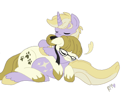 Size: 960x720 | Tagged: safe, artist:rareponypairings, imported from derpibooru, dinky hooves, zippoorwhill, pegasus, pony, unicorn, crack shipping, cute, dinkabetes, dinkywhill, duo, eyes closed, female, hug, lesbian, older, older dinky hooves, older zippoorwhill, shipping, sleeping, snuggling, unshorn fetlocks, zippoorbetes