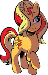 Size: 1184x1841 | Tagged: safe, artist:andypriceart, artist:imperfectxiii, imported from derpibooru, sunset shimmer, pony, unicorn, backwards cutie mark, female, simple background, solo, transparent background, vector