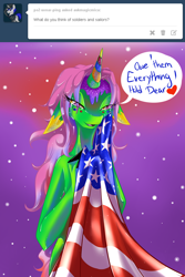 Size: 1800x2700 | Tagged: safe, artist:talki200, imported from derpibooru, oc, oc only, ask, flag, tumblr, united states