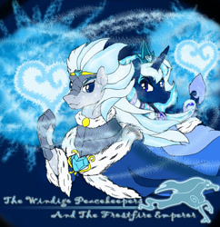 Size: 742x766 | Tagged: safe, artist:pen-mightier, imported from derpibooru, princess luna, crystal pony, pony, windigo, crystal heart, fanfic, fanfic art, fanfic cover