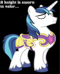 Size: 900x1109 | Tagged: safe, imported from derpibooru, shining armor, dragonheart, male, quote, solo, the old code